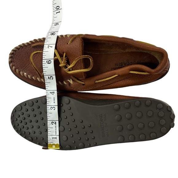 Minnetonka Moccasin Brown Leather Loafers Size Please See Measurements - Picture 11 of 12